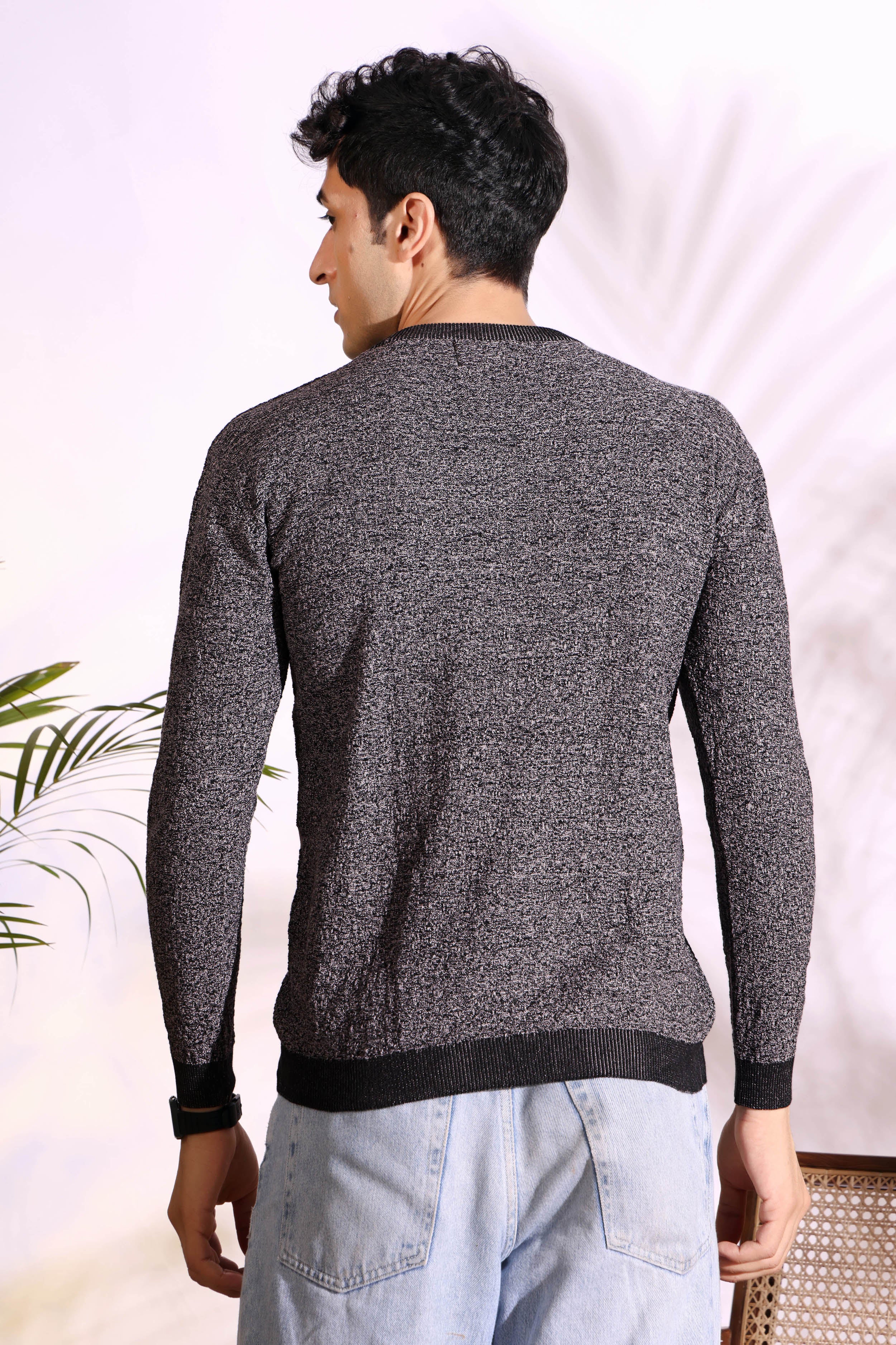 Fashionx Grey Pure Cotton Men's Knitted T-Shirt