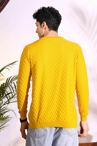 Yellow Box Pure Cotton Men's Knitted T-Shirt