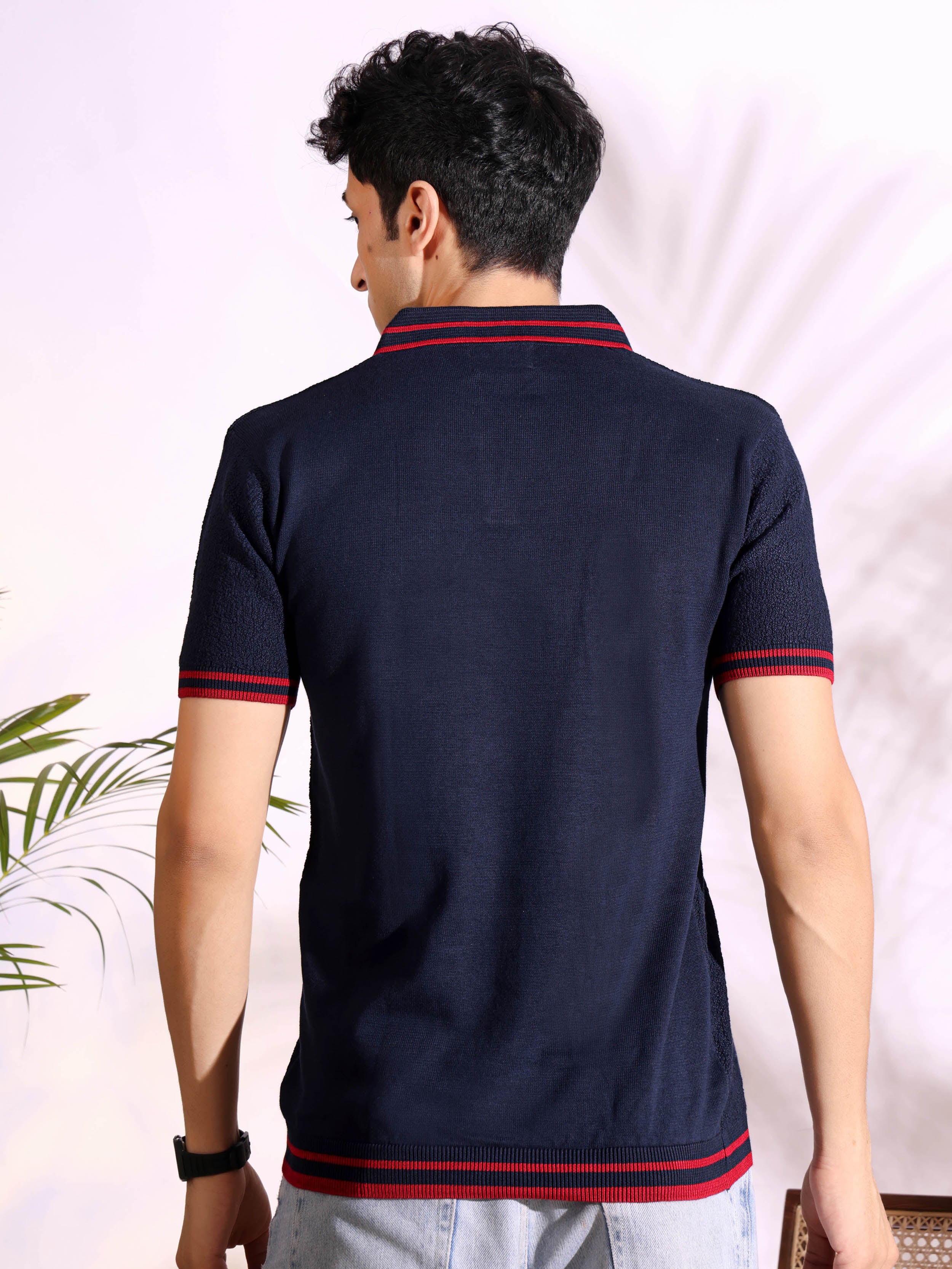 Polo Blue Pure Cotton Men's Knitted T-Shirt Secondary image