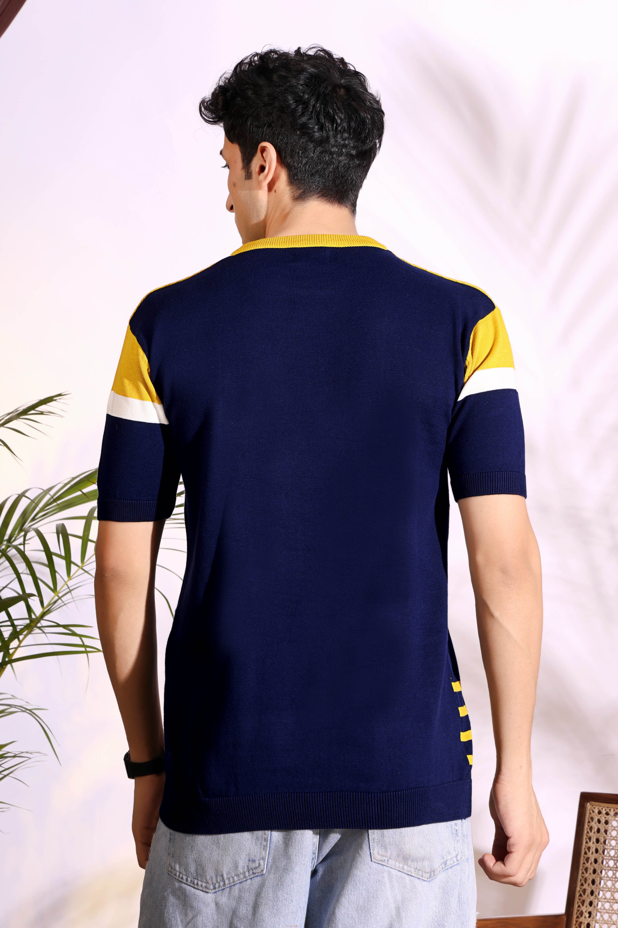 Exclusive Blue Pure Cotton Knitted T-Shirt for men