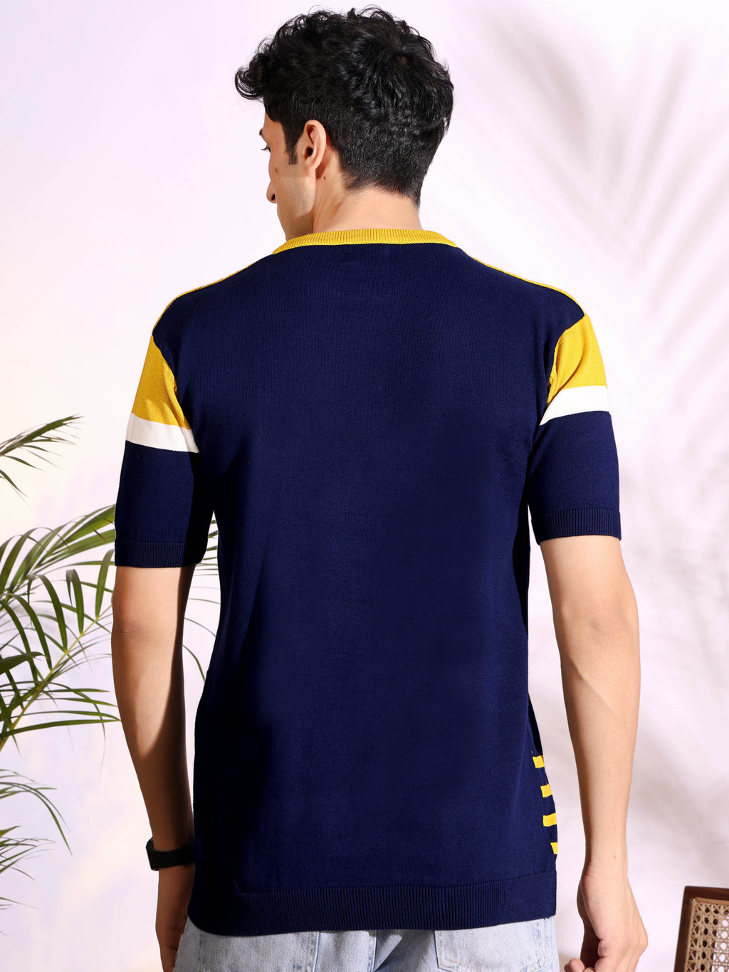 Exclusive Blue Pure Cotton Knitted T-Shirt for men