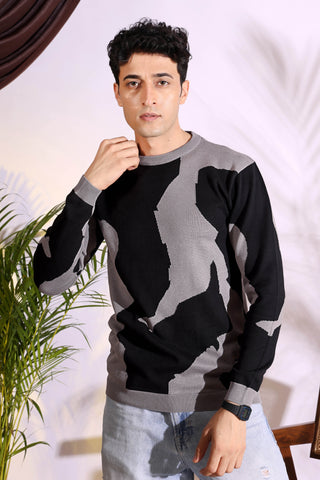 Revolution Unstoppable Black and Grey Pure Cotton Knitted T-Shirt