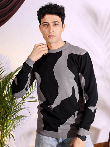Revolution Unstoppable Black and Grey Pure Cotton Knitted T-Shirt