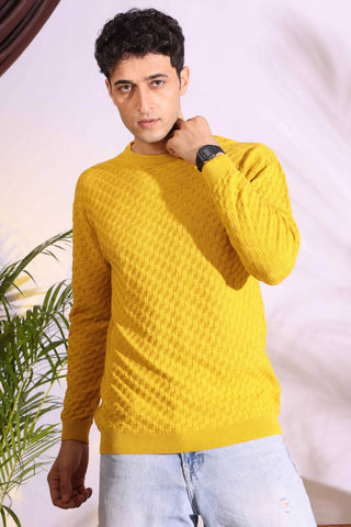 Yellow Box Pure Cotton Men's Knitted T-Shirt