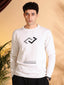 Exclusive White Self Structured Cotton knitted T-Shirt