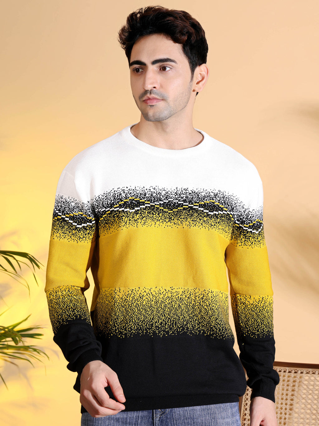 Multi Color Sun-Shine Knitted Men's T-Shirt