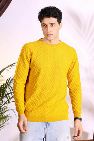 Yellow Box Pure Cotton Men's Knitted T-Shirt