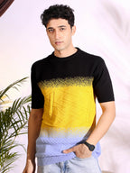 Multi Color Black Sun-Shine Knitted Men's T-Shirt