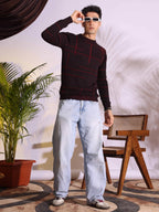 Seersucker Maroon Knitted Men's T-Shirt