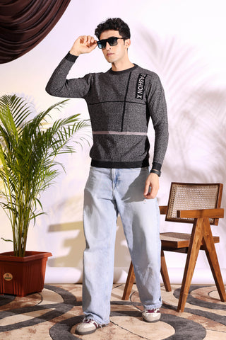 Fashionx Grey Pure Cotton Men's Knitted T-Shirt