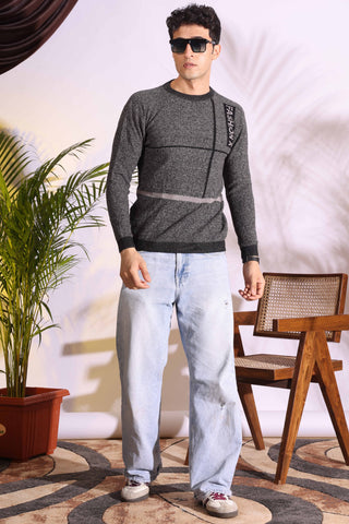 Fashionx Grey Pure Cotton Men's Knitted T-Shirt