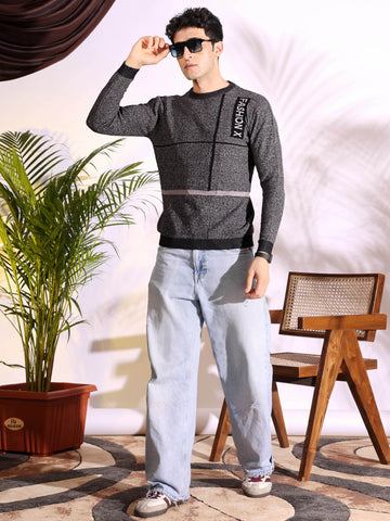 Fashionx Grey Pure Cotton Men's Knitted T-Shirt