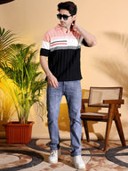Pure Cotton Textured Polo Men's Knitted T-Shirt