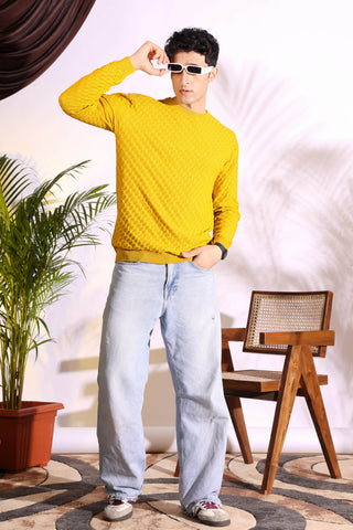Yellow Box Pure Cotton Men's Knitted T-Shirt