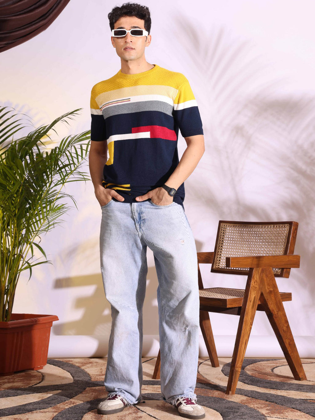 Exclusive Blue Pure Cotton Knitted T-Shirt for men