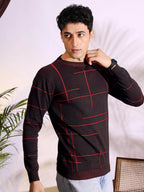 Seersucker Maroon Knitted Men's T-Shirt