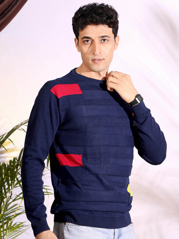 Navy Slim Fit pure cotton Knitted T-Shirt