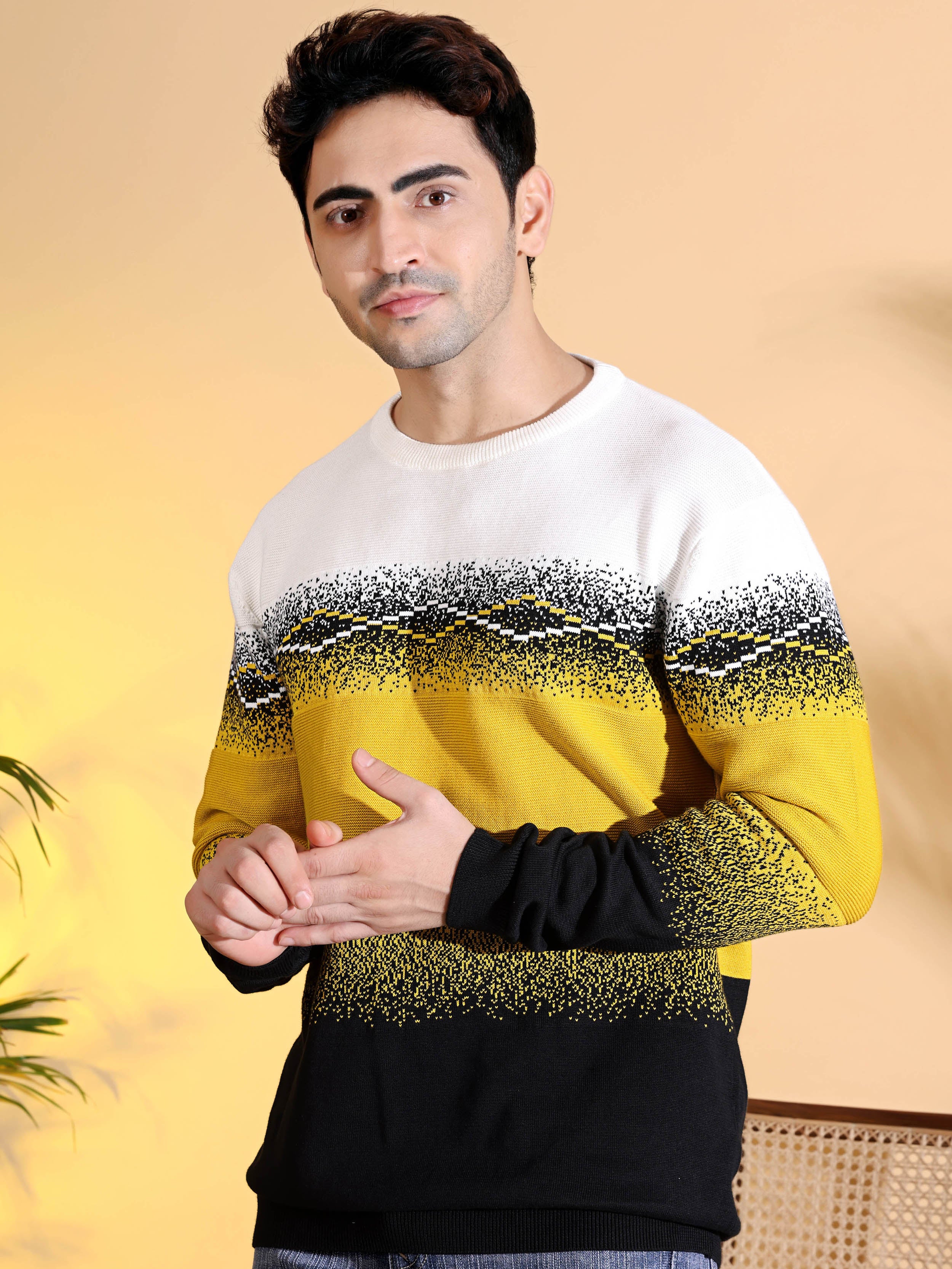 Multi Color Sun-Shine Knitted Men's T-Shirt