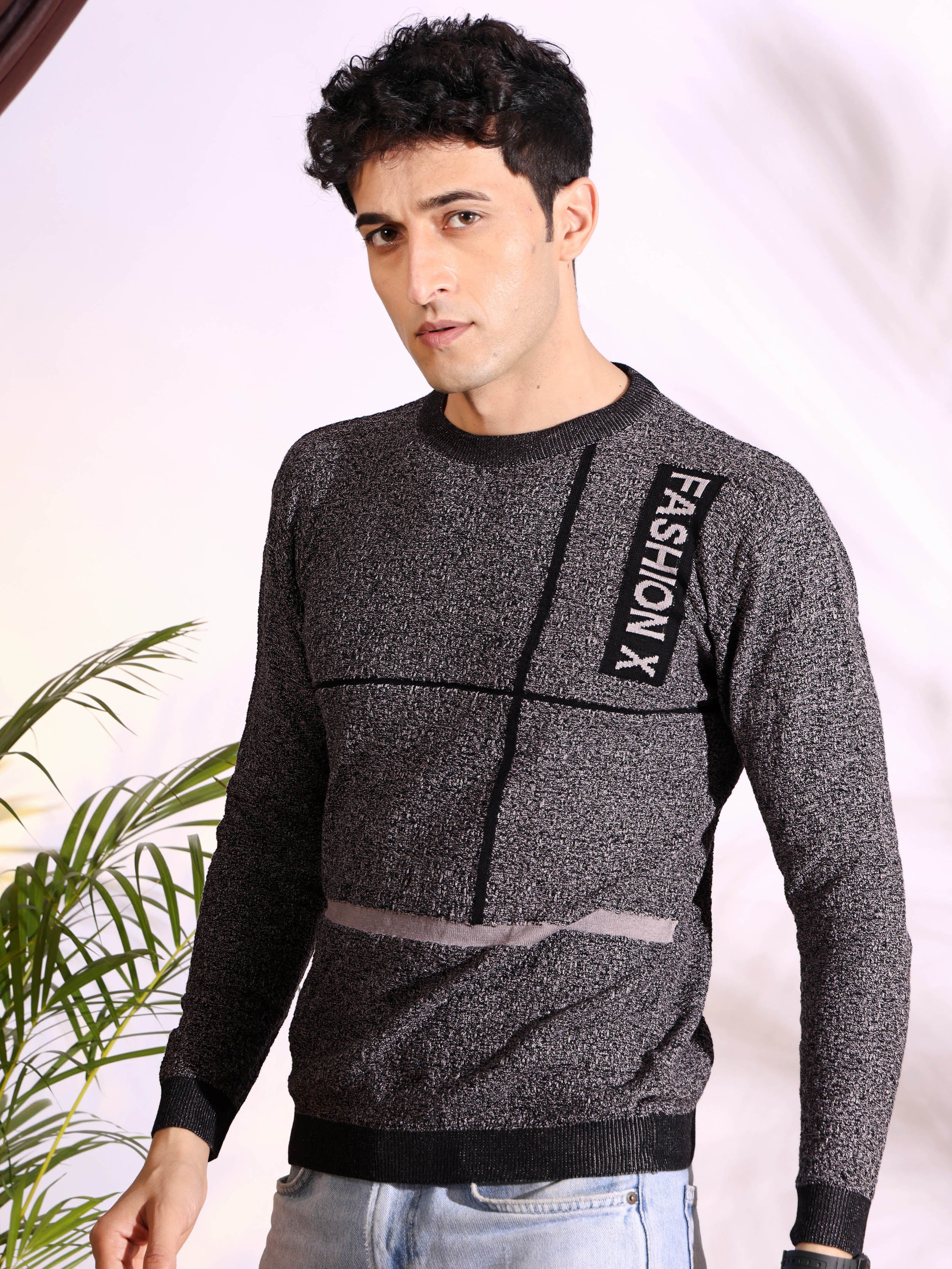 Fashionx Grey Pure Cotton Men's Knitted T-Shirt