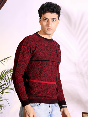 Fashionx Maroon Pure Cotton Men's Knitted T-Shirt