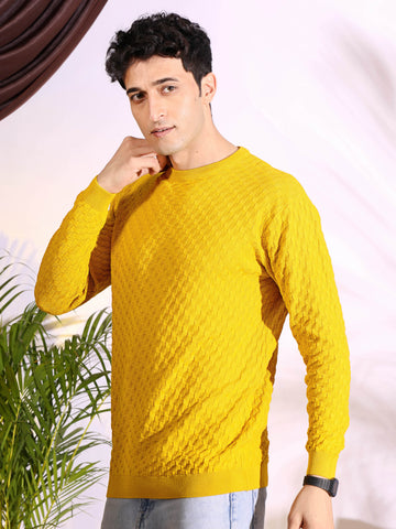 Yellow Box Pure Cotton Men's Knitted T-Shirt