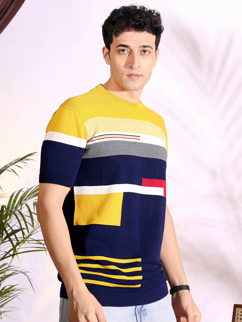 Exclusive Blue Pure Cotton Knitted T-Shirt for men