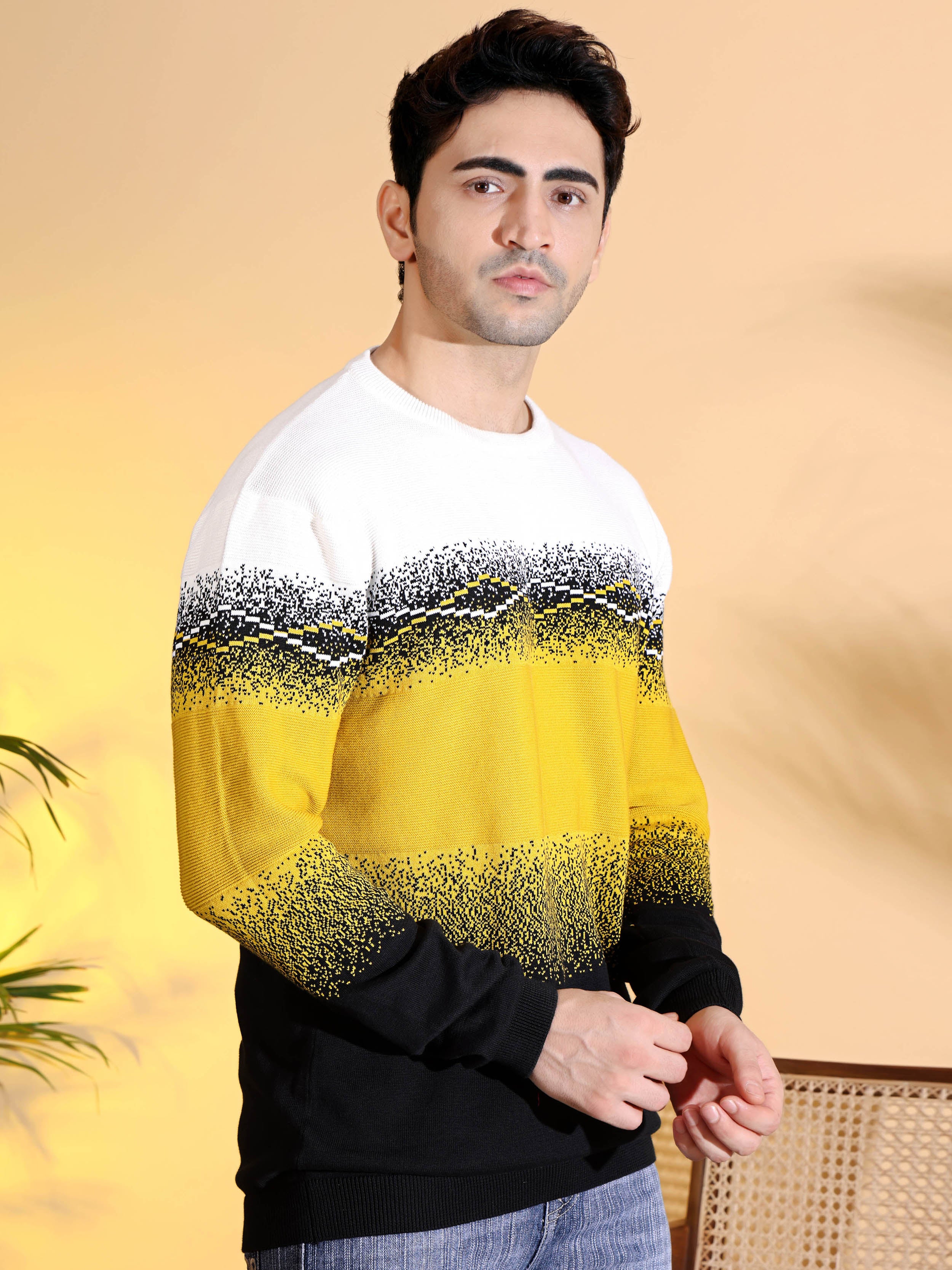 Multi Color Sun-Shine Knitted Men's T-Shirt