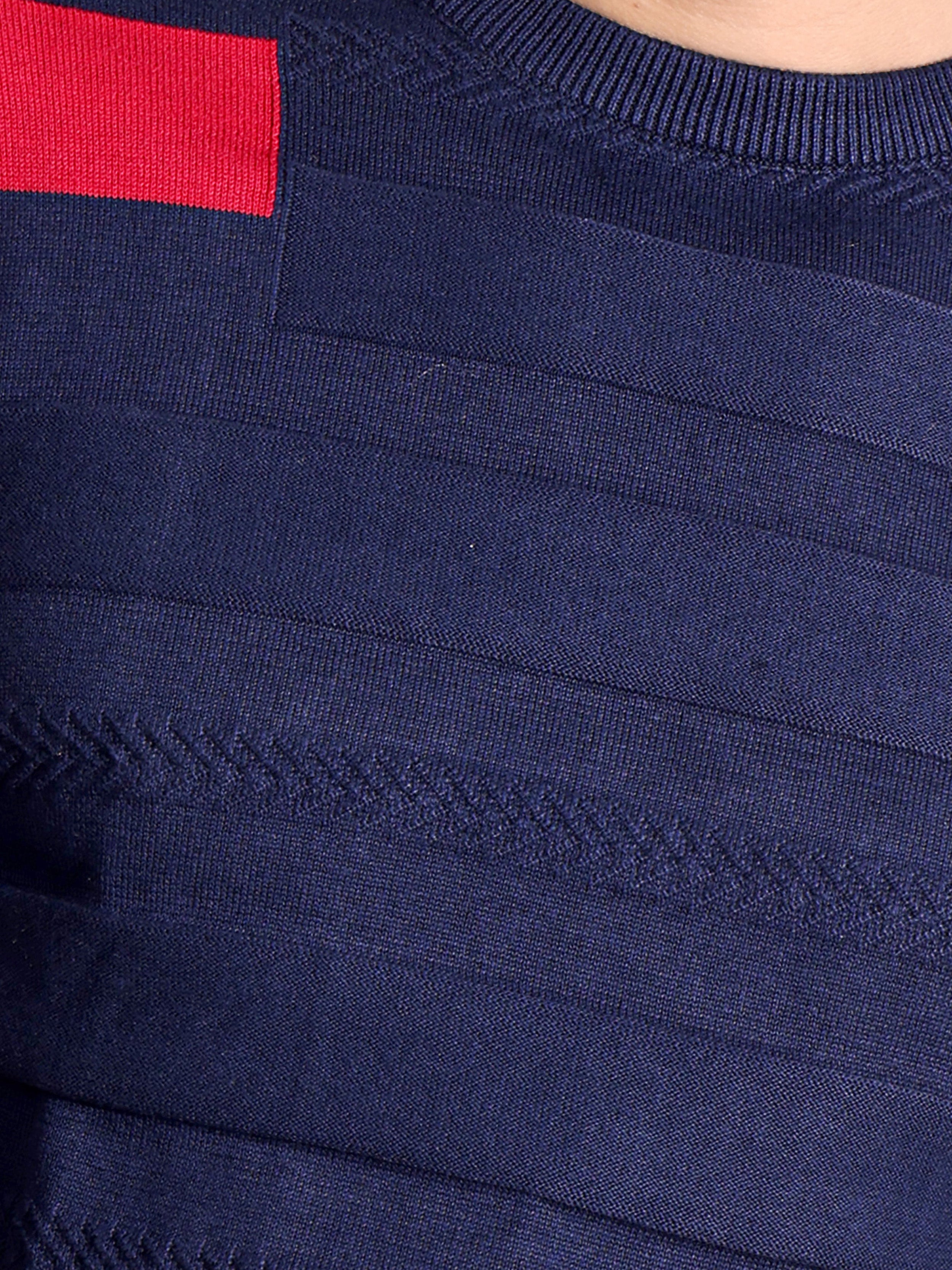 Navy Slim Fit pure cotton Knitted T-Shirt