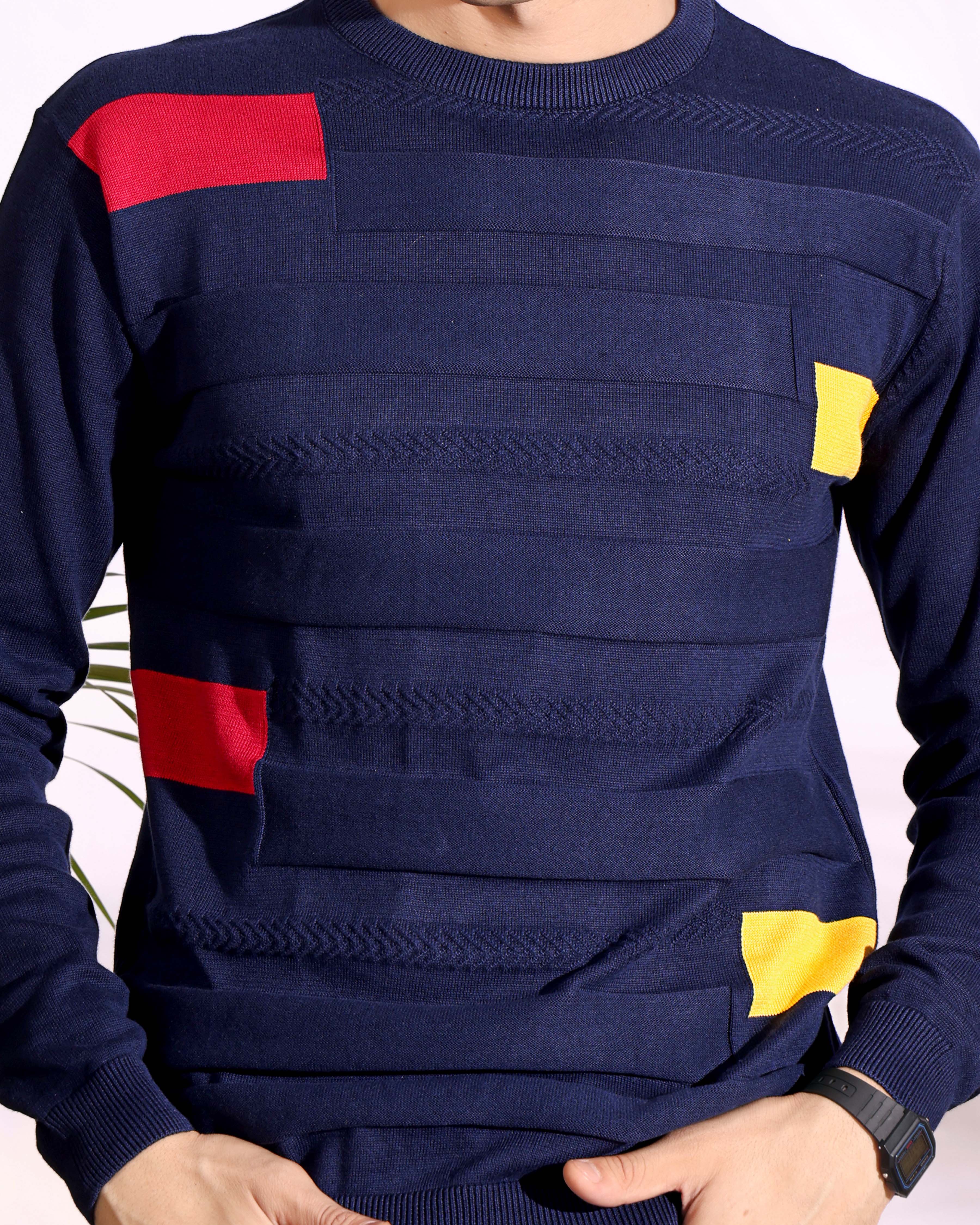 Navy Slim Fit pure cotton Knitted T-Shirt