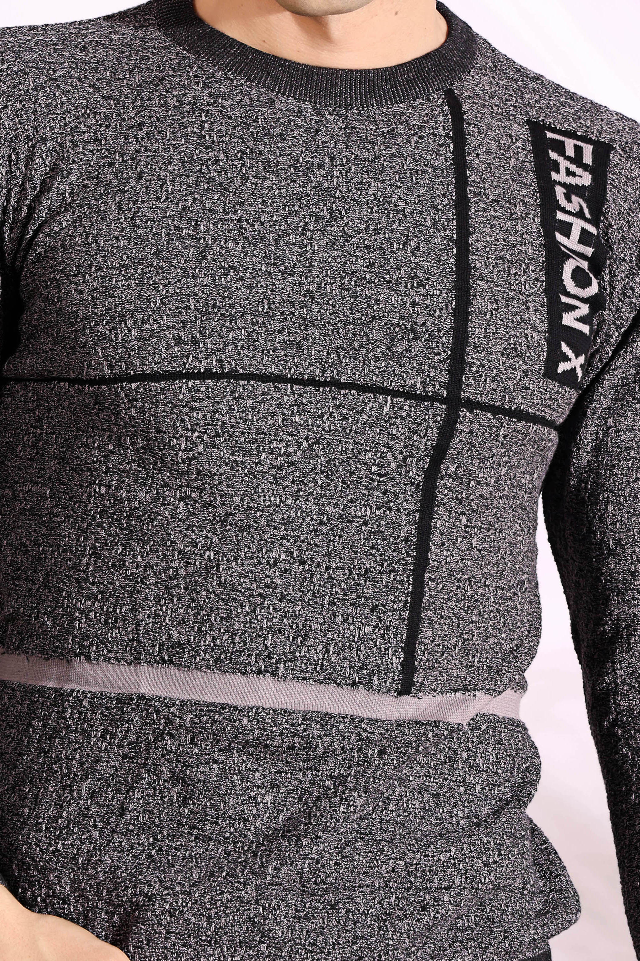 Fashionx Grey Pure Cotton Men's Knitted T-Shirt