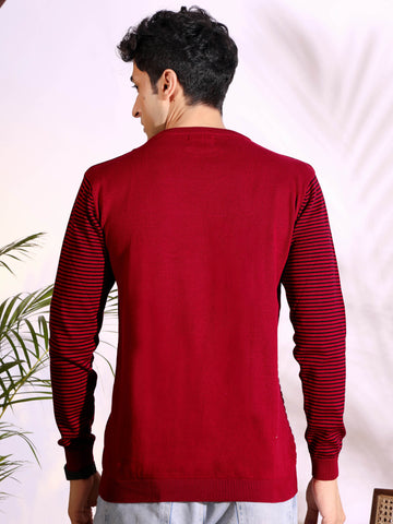 Exclusive Red Stripes pure cotton Knitted T-Shirt