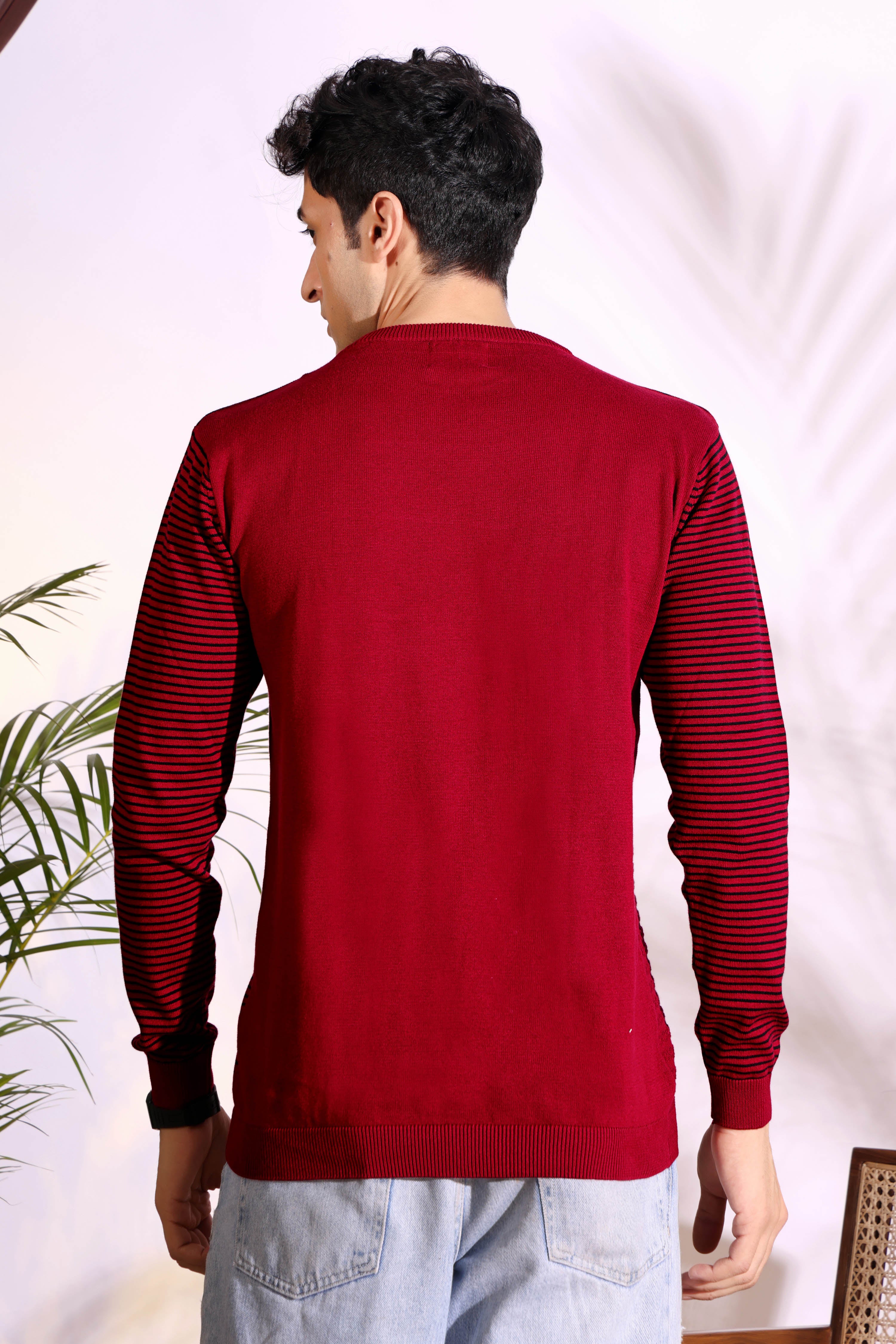 Exclusive Red Stripes pure cotton Knitted T-Shirt