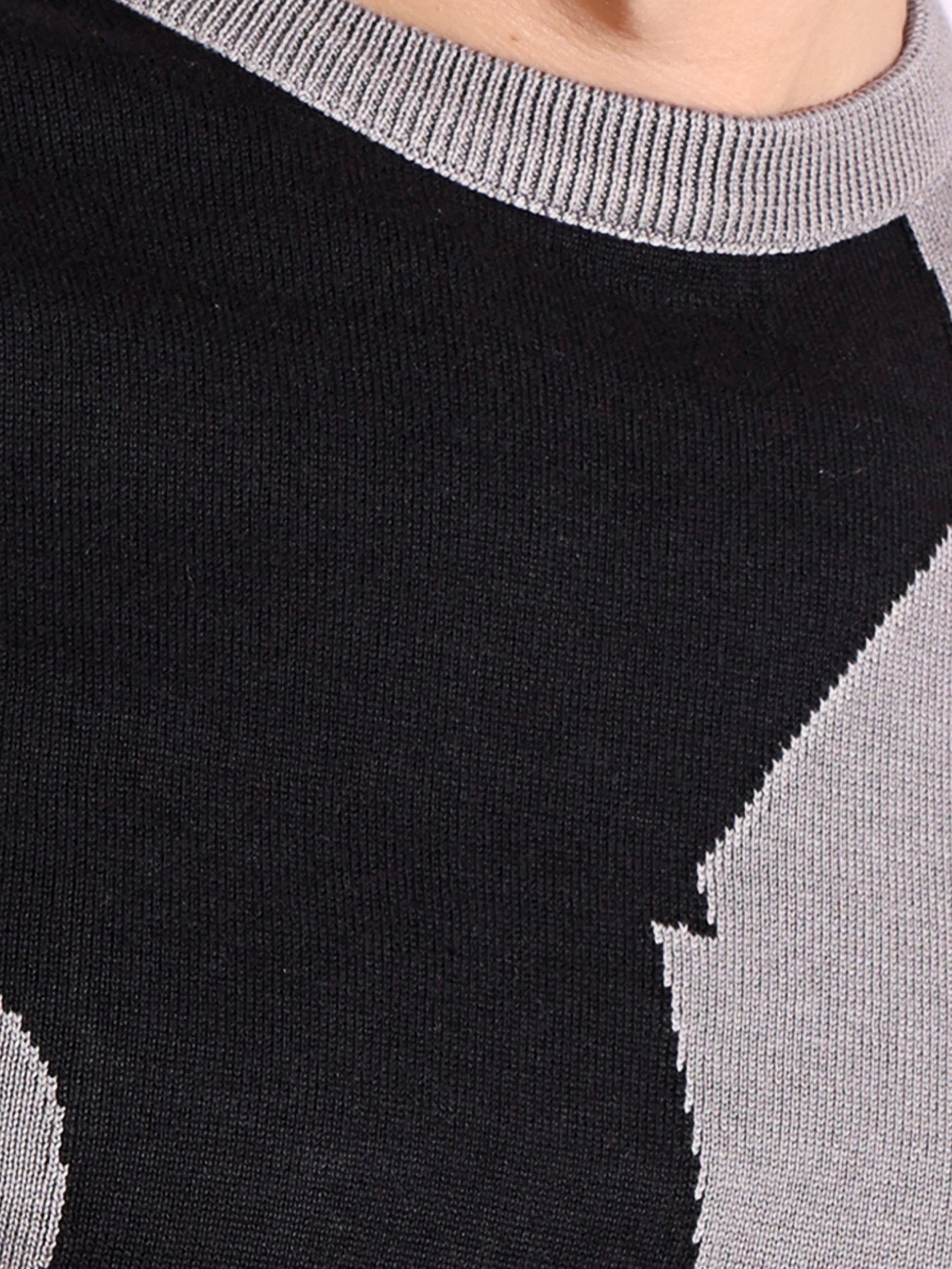 Revolution Unstoppable Black and Grey Pure Cotton Knitted T-Shirt