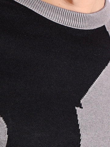 Revolution Unstoppable Black and Grey Pure Cotton Knitted T-Shirt