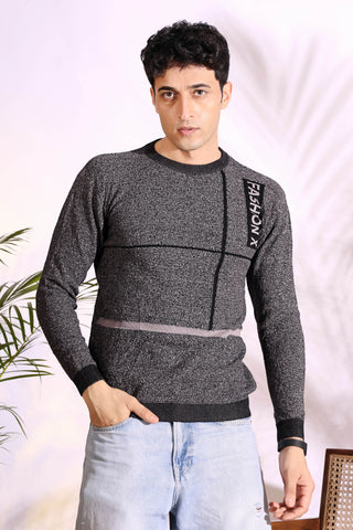Fashionx Grey Pure Cotton Men's Knitted T-Shirt