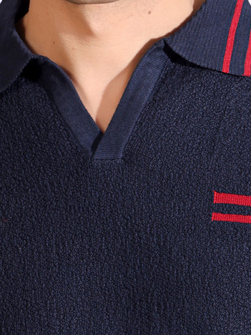 Polo Blue Pure Cotton Men's Knitted T-Shirt