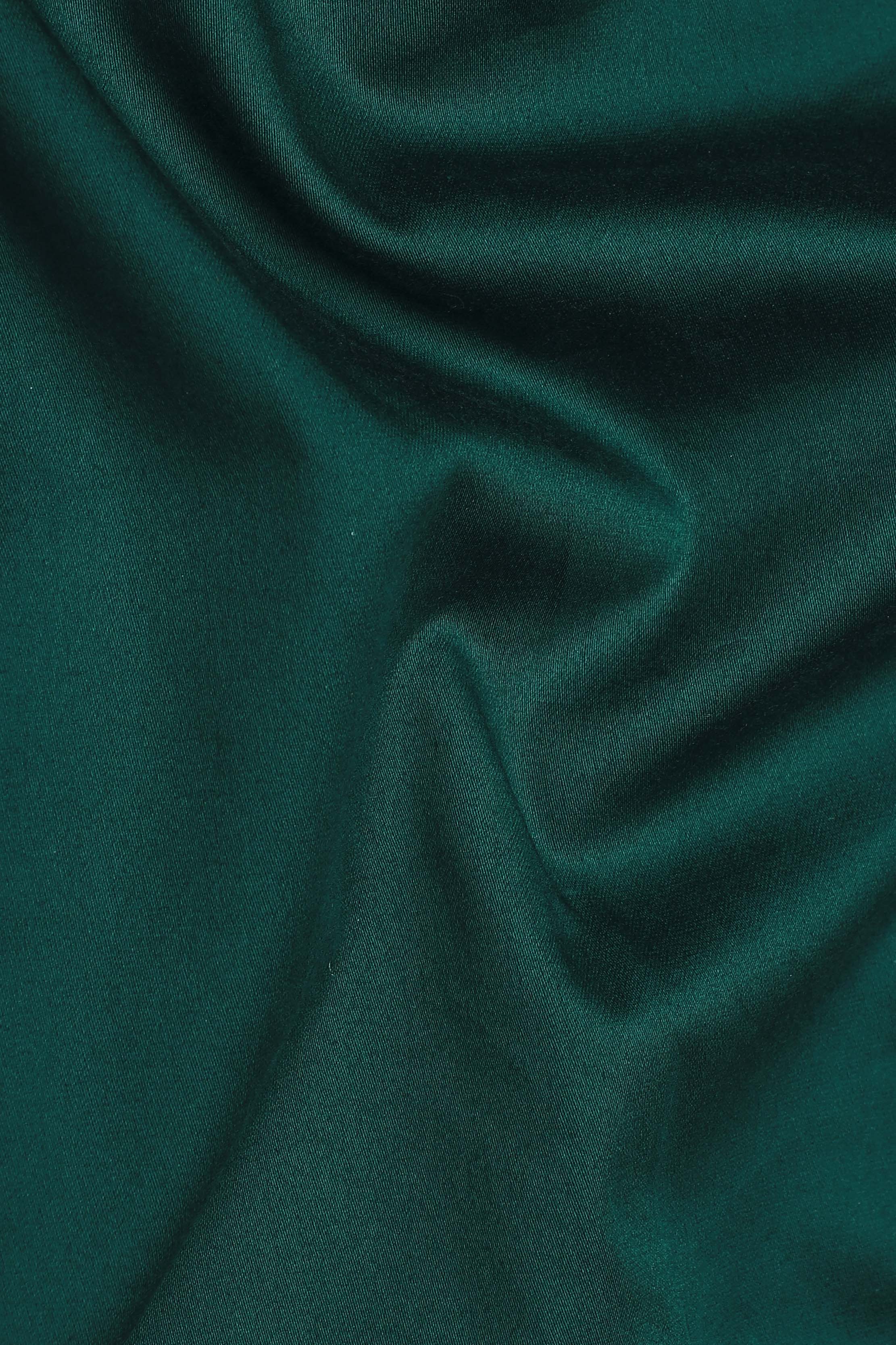 Men Green Comfort Satin Cotton Casual Shirt