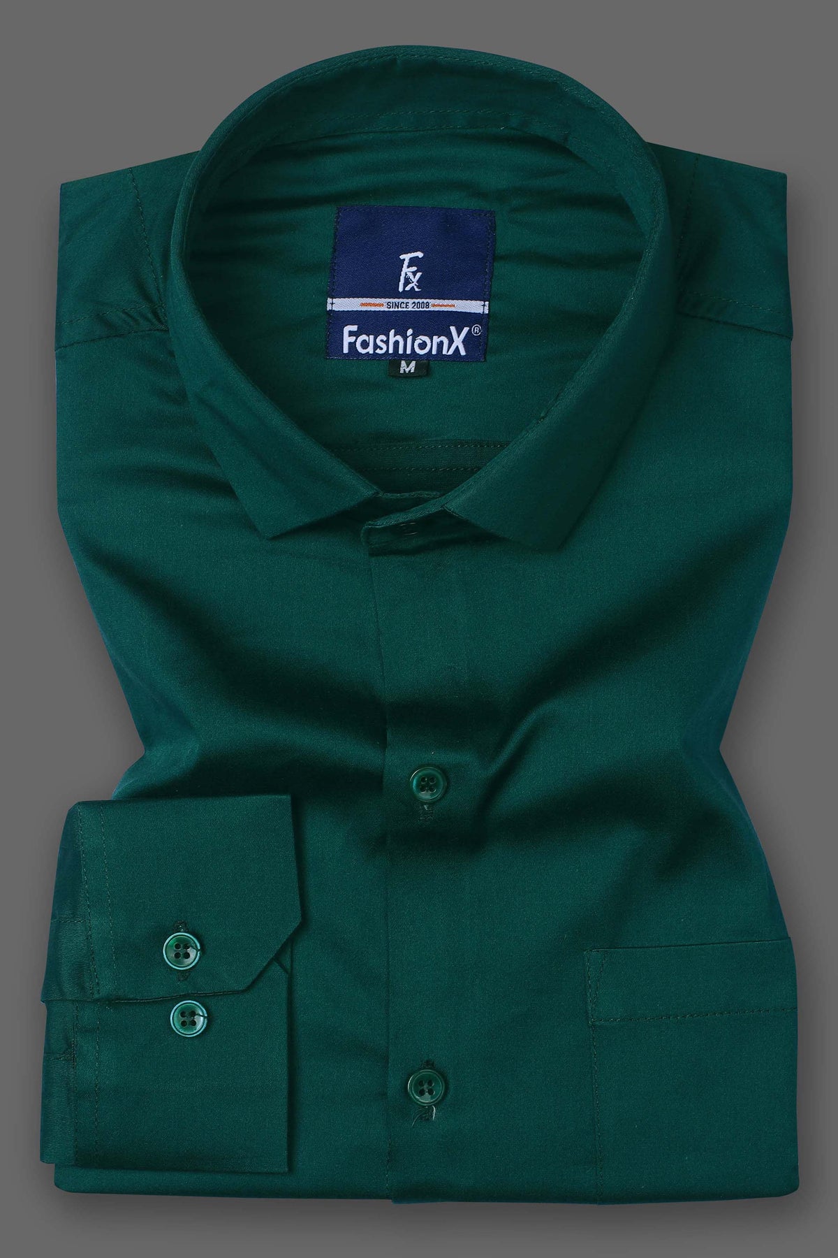 Men Green Comfort Satin Cotton Casual Shirt