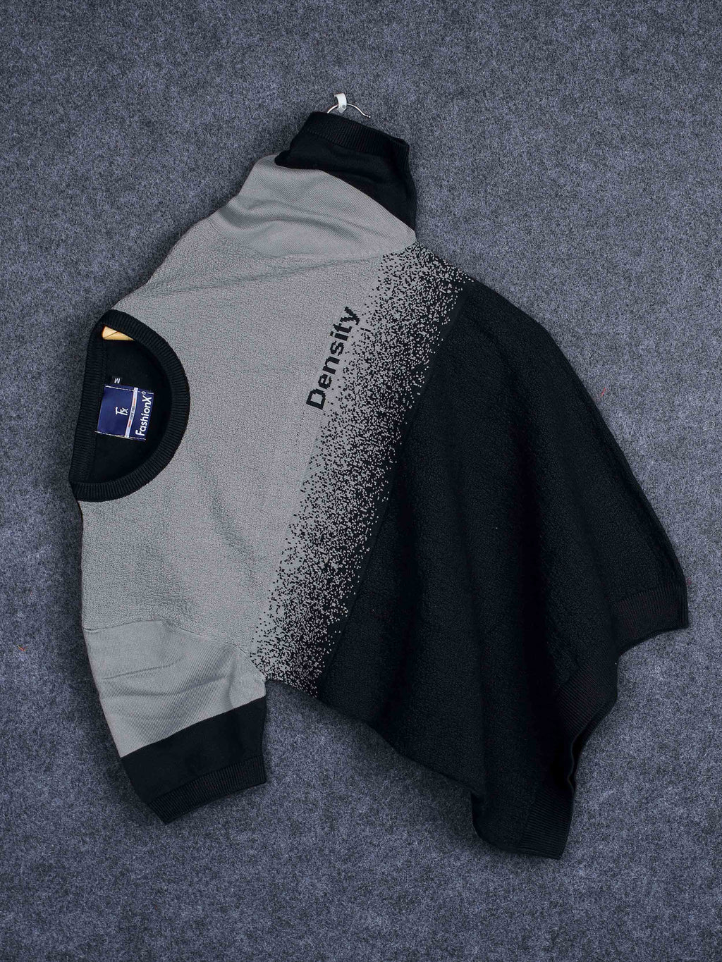 Density Grey Self Pattern Slim Fit Knitted T-Shirt