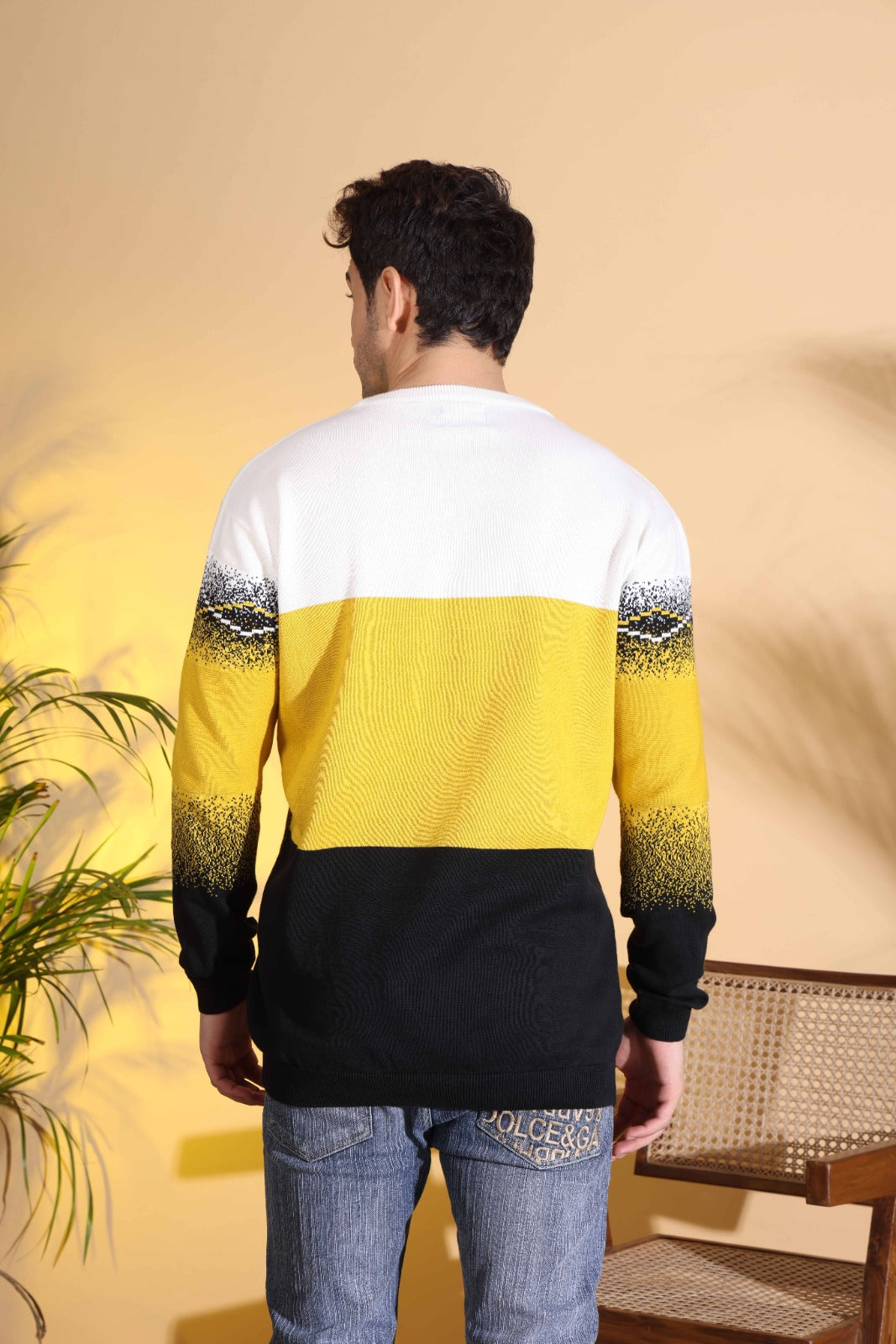Multi Color Sun-Shine Knitted Men's T-Shirt