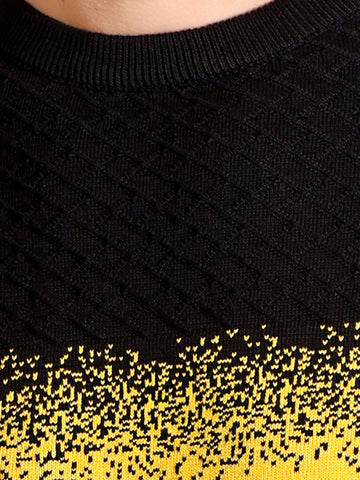 Multi Color Black Sun-Shine Knitted Men's T-Shirt